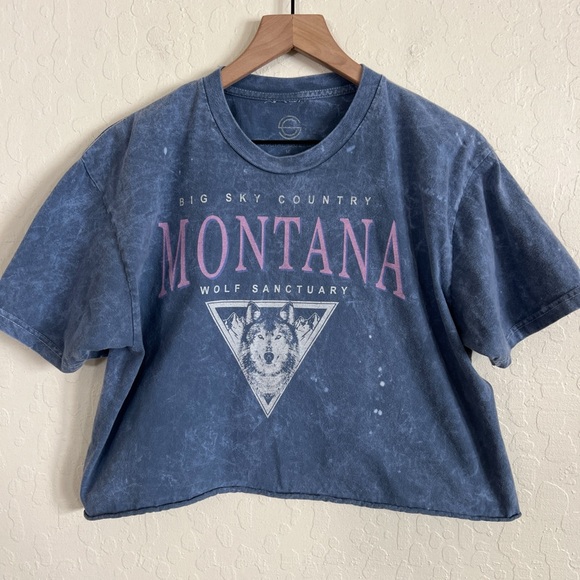 Bundle of 2 Social Culture Outdoor Graphic Cropped T-Shirts Medium Yosemite Wolf - Picture 2 of 8